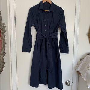J.Crew navy blue cotton shirt dress size 12